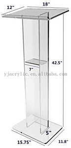 Chất Lượng Cao Mới Thiết Kế Nhà Máy Bán Hàng Trực Tiếp Trong Suốt Bục Dễ Dàng Lắp Ráp Cho Văn Phòng Bài Phát Ngôn Trường <span class=keywords><strong>Acrylic</strong></span> Bục - Product Image 2