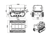 Chariot Traqué RTK, Robot de Transport Autonome de Niveau Centimétrique pour l'Agriculture et la Construction, Véhicule Terrestre Autonome (UGV) avec Capacité de Charge de 300 kg