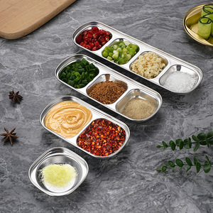 Plat de service rectangulaire coréen en acier inoxydable pour sauces, assiette à chili, bol à sauce soja, plat à <span class=keywords><strong>vinaigre</strong></span> pour fondue et barbecue - Product Image 4