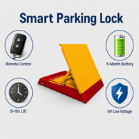 Verrou de stationnement intelligent antivol avec télécommande, barrière au sol pour réserver votre place de stationnement, design plat pour garage et allée de voiture