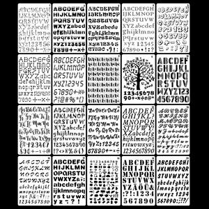 Nouvel ensemble de pochoirs alphabet pour journal créatif, embellissement, dessin artistique en plastique Bonvada PS20, épaisseur 0,25 mm - Product Image 1