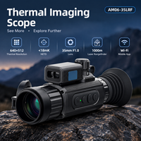 Lunette thermique monoculaire AM06-35LRF pour la chasse et la vision nocturne avec résolution 640x512, objectif 35 mm, enregistrement vidéo et Wi-Fi