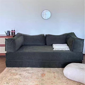 Vintage-style Modern Simple Fabric <strong>Teddy</strong> <strong>Bear</strong> Functional Living Room Modular One Seat Straight-line Sofa Foldable Dual-use Sofa - Product Image 3