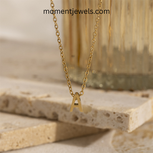 personalized square letter Fine pendant 18k gold plated stainless steel dainty minimalist jewelry gift for women daily wear - Product Image 3