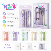 KAIX - Juego de Papelería Personalizado para la Escuela, Caja de Papelería con Diseño de Flores Pastel para Niños, Juego de Papelería para el Regreso a Clases