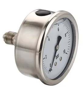 Liquid Filled Pressure Gauge 63MM Back With U Clamp Full Stainless Steel Mod.116A