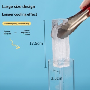 Bandeja de silicona para cubitos de hielo de fácil desmolde con tapa, 4 compartimentos, formato grande, congelación rápida, cubos largos para uso doméstico y comercial - Product Image 3