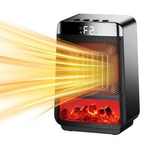 Nuevo Calentador Instantáneo de 1500W con Pantalla Digital y Temporizador, Llama Dinámica 3D, Soplador de Aire Caliente con Luz Nocturna Atmosférica y Asa - Product Image 1