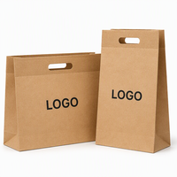 Sacs en papier kraft personnalisés avec logo pour vente en gros, pour emballage alimentaire de bubble tea, sacs de courses durables