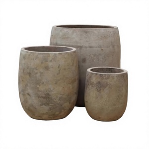 Glazed <b>Ceramic</b> <b>Flower</b> <b>Pot</b> Round Planter Textured Indoor Outdoor Garden Home Decor - Product Image 2