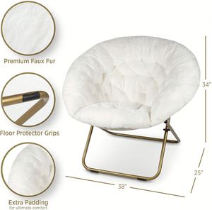 Oversized Modern Club Folding <b>Moon</b> <b>Chair</b> Aluminum Frame Wholesale Portable <b>Camping</b> & Beach <b>Chair</b> Soft Cozy Saucer Design - Product Image 2