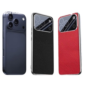 Custodia in pelle e vetro per <span class=keywords><strong>iPhone</strong></span> 17 Air 16 Pro Max 15 14 <span class=keywords><strong>13</strong></span>, antiurto <span class=keywords><strong>con</strong></span> protezione per obiettivo <span class=keywords><strong>fotocamera</strong></span> - Product Image 1