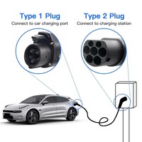 Nouveau câble de charge Sixpence Type 2 vers Type 1 16A 32A 7KW Monophasé 5M 10M Rallonge de prise Portable pour Véhicule Électrique J1772