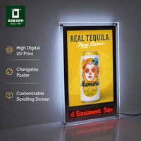 Papan Tanda LED Backlit Bingkai Akrilik Ultra Tipis Grosir dengan Teks Bergulir