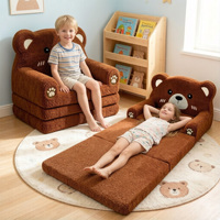 Canapé-lit pliable de luxe Sherpa pour enfants, fauteuil inclinable doux et moelleux pour bébé, ensemble de chaises de sol pour salon - Vente en gros