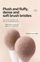 Ensemble de 5 pinceaux de maquillage de luxe blancs en soie de maïs douce avec manche en bois, logo personnalisé, format voyage, comprenant pinceau plat, pinceau éventail, pinceau correcteur et pinceau à sourcils