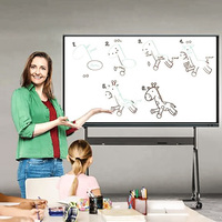 Tableau blanc interactif anti-reflet 4K de 86 pouces avec 20 points de contact, Android 14, diffusion d'écran sans fil pour usage scolaire
