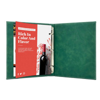 Menu en cuir haut de gamme avec reliure à 3 anneaux, design de menu alimentaire, format lettre, porte-menus de bar uniques