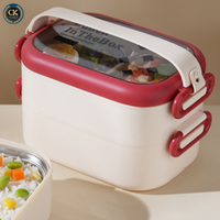 Boîte à lunch isotherme portable en acier inoxydable 304 de qualité alimentaire, avec cuillères et baguettes