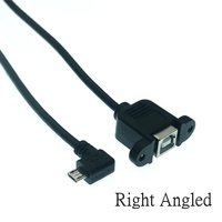 Kabel Konektor Micro USB 5pin Micro USB 2.0 Male ke USB 2.0 Tipe B Female 30cm 50cm Dengan Lubang Pemasangan Panel