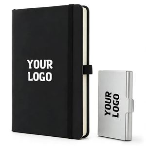 Carnets de notes promotionnels personnalisés en gros pour entreprises, A6 A5, en cuir PU, avec bande élastique, couverture rigide, avec logo personnalisé - Product Image 1