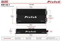 Amplificateur de voiture KW-45.1 3000W Classe AB 4 canaux 600W RMS 4 Ohms Stéréo pleine gamme stable pour système audio automobile