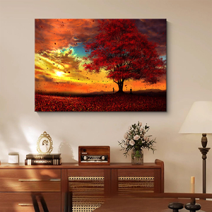 Peinture sur toile extensible personnalisée pour la décoration de la maison, impression de paysage au coucher du soleil, affiche et décoration murale, <span class=keywords><strong>image</strong></span> décorative - Product Image 3