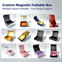 Boîte cadeau pliable magnétique avec logo personnalisé, estampage à chaud, forme de livre rigide, boîte cadeau en papier pour emballages de portefeuilles et de carnets
