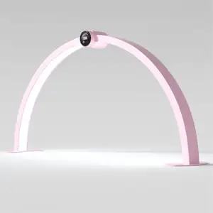 Lampe arc pour ongles rose grande taille Lampe de table pour ongles manucure avec écran numérique Lumière demi-lune