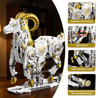 MJI 13161 Modèle d'ornement mécanique de mouton et de chèvre, Briques MOC, Ensemble de jouets de construction éducatifs pour enfants, Modèle de collection
