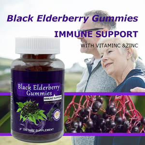 Elderberry <b>Gummies</b> with Zinc <b>Vitamin</b> C for Immune Support Black Elderberry Extract Antioxidant Boost Immune Support - Product Image 2
