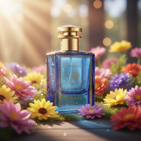 Flacon de parfum de luxe en verre transparent carré de 50 ml, étanche, avec bouchon en cuir et plastique, modèle en stock à faible MOQ pour la vente en gros