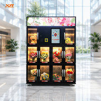 Distributeur automatique de fleurs 24h/24, intérieur/extérieur, écran tactile, plusieurs options de paiement, 10 compartiments, fleurs fraîches