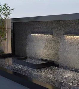 Piscine Cascade Fontaine Lumière <span class=keywords><strong>Jardin</strong></span> En Acier Inoxydable Cascade Fontaine pour Piscine Spa Étang - Product Image 2