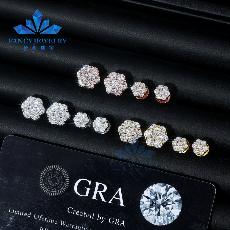 Pass Tester Moissanite Diamond Earrings 925
