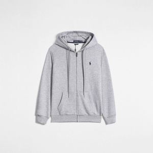 Cárdigan con Capucha de Manga Larga para Hombre, Primavera-Otoño, 100% Algodón, Color Sólido, Logotipo Bordado, Cierre Frontal con Cremallera, Corte Holgado Informal - Product Image 1