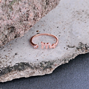 Di nuovo Modo Della Signora del Regalo di Fidanzamento In Oro Rosa 12 Costellazioni Aperto Del Polsino Dito Segno Zodiacale Anello Per Le Donne - Product Image 5