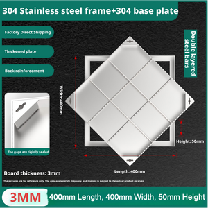Tapas de alcantarilla invisibles cuadradas, a prueba de fugas, de acero inoxidable para carreteras - Product Image 4