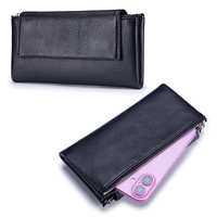Dompet Wanita Kulit Sapi Asli Multifungsi Model Amplop Panjang, Tempat Kartu dan Ponsel, Tas Selempang untuk Wanita