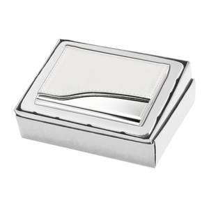 Porte-cartes de visite en aluminium - PU blanc élégant pour cartes de crédit et de visite, avec logo vierge et motifs personnalisables pour usage professionnel - Product Image 2