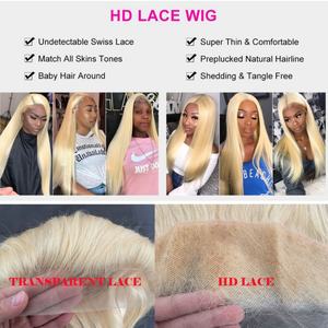 Peluca de Encaje Frontal 613 de 16 a 40 Pulgadas con Cabello de Bebé, Peluca de Encaje Transparente de Calidad Premium, Peluca de Cabello Humano Rubio con Encaje Completo - Product Image 6