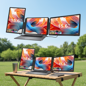 Business Trading Gaming 15.6 Inch Detachable 1080P IPS HDR Triple Portable Monitor <b>USB</b> C Dual Screen Laptop Extender <b>HDMI</b> - Product Image 1
