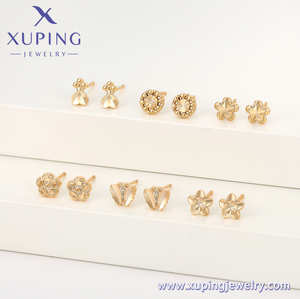 Orecchino-136 <span class=keywords><strong>xuping</strong></span> di modo 18K di colore dell'oro della lega di rame piccolo orecchino della vite prigioniera per le donne - Product Image 2