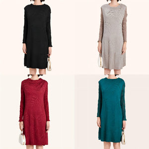 <span class=keywords><strong>Vestido</strong></span> Modesto Plisado con Jacquard de Flores de Alta Calidad para Mujer, Casual, Simple, Color Sólido, para Fiesta, Graduación, Venta al por Mayor, Talla Única - Product Image 3