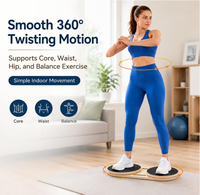 Meilleures ventes : Bois 360° ° Plateforme d'entraînement de rotation des hanches et de la taille, Planche d'équilibre torsadée, Entraîneur de gainage avec repose-pieds antidérapants, pour la maison