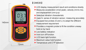 <span class=keywords><strong>GM63B</strong></span> Testeur de vibrations numérique portable Analizador De Vibraciones and Vibrator Analyzer for Test Instruments - Product Image 6