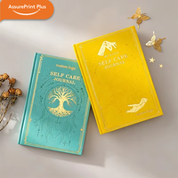 Journal de bien-être A5 non daté pour femmes, couverture rigide en PU avec bord doré, carnet de gratitude 100 g/m², journal de réflexion quotidienne pour la santé mentale