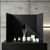 Stand de présentation de parfums en carton ondulé recyclable personnalisé, stand éco-responsable pour parfums, stand pop-up pour exposition d'art, salon professionnel