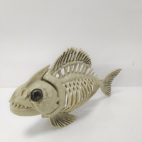 Squelette d'animal Halloween Accessoires de table Décoration Modèle de squelette de poisson réel Accessoires de décoration de fête Squelette de poisson
