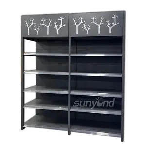 Customized New Design 5 layers steel stand wholesale shelving supermarket convenience store shelf display racks manufacturers